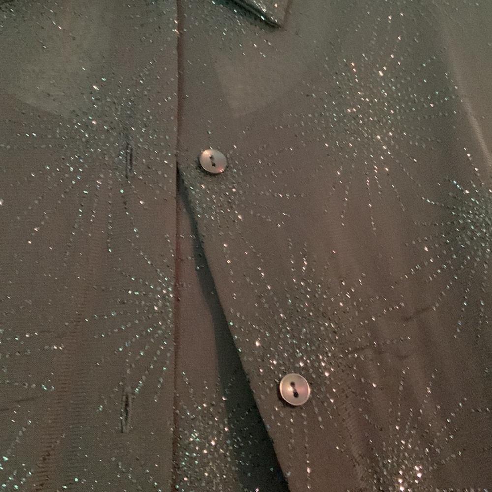 Beautiful vintage dress and top set - black sheer with silver embellishments - Picture 5 of 7